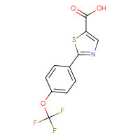 Chemical structure of 2-[4-(trifluoromethoxy)phenyl]-1,3-thiazole-5-carboxylic acid - CSSB00000767782