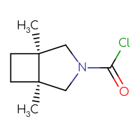 Chemical structure of (1R,5S)-1,5-dimethyl-3-azabicyclo[3.2.0]heptane-3-carbonyl chloride - CSSB02126186725