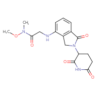Chemical structure of 2-{[2-(2,6-dioxopiperidin-3-yl)-1-oxo-2,3-dihydro-1H-isoindol-4-yl]amino}-N-methoxy-N-methylacetamide - CSSB03514324777