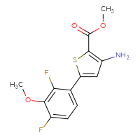 Chemical structure of methyl 3-amino-5-(2,4-difluoro-3-methoxyphenyl)thiophene-2-carboxylate - CSSB06714746860