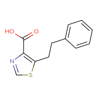 Chemical structure of 5-(2-phenylethyl)-1,3-thiazole-4-carboxylic acid - CSSB00010368487