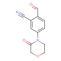 Chemical structure of 2-formyl-5-(3-oxomorpholin-4-yl)benzonitrile - CSSB00020651347