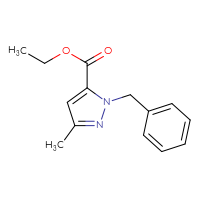Chemical structure of ethyl 1-benzyl-3-methyl-1H-pyrazole-5-carboxylate - CSSB00010191714