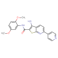 Chemical structure of 3-amino-N-(2,5-dimethoxyphenyl)-6-(pyridin-4-yl)thieno[2,3-b]pyridine-2-carboxamide - CSSB00102538621