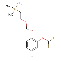 Chemical structure of (2-{[4-chloro-2-(difluoromethoxy)phenoxy]methoxy}ethyl)trimethylsilane - CSSB21432558797