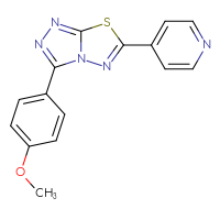 Chemical structure of 4-[3-(4-methoxyphenyl)-[1,2,4]triazolo[3,4-b][1,3,4]thiadiazol-6-yl]pyridine - CSSB00121632849