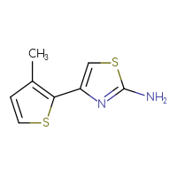 Chemical structure of 4-(3-methylthiophen-2-yl)-1,3-thiazol-2-amine - CSSB00011510707