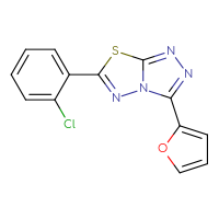 Chemical structure of 6-(2-chlorophenyl)-3-(furan-2-yl)-[1,2,4]triazolo[3,4-b][1,3,4]thiadiazole - CSSB00121637353