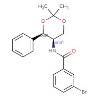 Chemical structure of rac-3-bromo-N-[(4R,5R)-2,2-dimethyl-4-phenyl-1,3-dioxan-5-yl]benzamide - CSSB21432547150