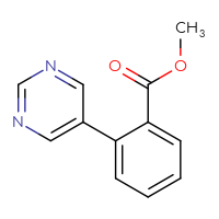 Chemical structure of methyl 2-(pyrimidin-5-yl)benzoate - CSSB00122415596