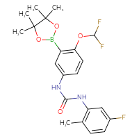 Chemical structure of 1-[4-(difluoromethoxy)-3-(4,4,5,5-tetramethyl-1,3,2-dioxaborolan-2-yl)phenyl]-3-(5-fluoro-2-methylphenyl)urea - CSSB21332057589