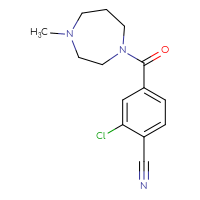 Chemical structure of 2-chloro-4-(4-methyl-1,4-diazepane-1-carbonyl)benzonitrile - CSSB02016487459