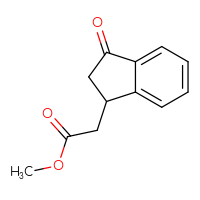 Chemical structure of methyl 2-(3-oxo-2,3-dihydro-1H-inden-1-yl)acetate - CSSB00011003596