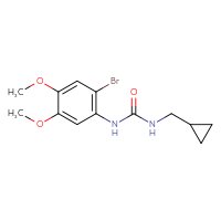 Chemical structure of 1-(2-bromo-4,5-dimethoxyphenyl)-3-(cyclopropylmethyl)urea - CSSB00027006865