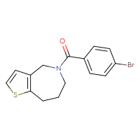 Chemical structure of 5-(4-bromobenzoyl)-4H,5H,6H,7H,8H-thieno[3,2-c]azepine - CSSB00068828222