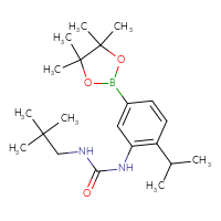 Chemical structure of 3-(2,2-dimethylpropyl)-1-[2-(propan-2-yl)-5-(4,4,5,5-tetramethyl-1,3,2-dioxaborolan-2-yl)phenyl]urea - CSSB21332175523