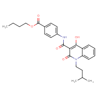 Chemical structure of butyl 4-[4-hydroxy-1-(3-methylbutyl)-2-oxo-1,2-dihydroquinoline-3-amido]benzoate - CSSB00121710127