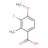 Chemical structure of 3-fluoro-4-methoxy-2-methylbenzoic acid - CSSB00010768525