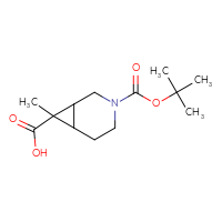 Chemical structure of 3-[(tert-butoxy)carbonyl]-7-methyl-3-azabicyclo[4.1.0]heptane-7-carboxylic acid - CSSB02125937075