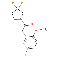 Chemical structure of 2-(5-chloro-2-methoxyphenyl)-1-(3,3-difluoropyrrolidin-1-yl)ethan-1-one - CSSB02019336858