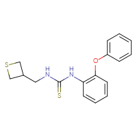 Chemical structure of 1-(2-phenoxyphenyl)-3-[(thietan-3-yl)methyl]thiourea - CSSB21432494616