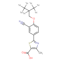 Chemical structure of 2-{3-cyano-4-[2-(²H₃)methyl(2,3,3,3-²H₄)propoxy]phenyl}-4-methyl-1,3-thiazole-5-carboxylic acid - CSSB00159245669