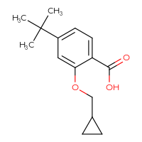 Chemical structure of 4-tert-butyl-2-(cyclopropylmethoxy)benzoic acid - CSSB20471576429