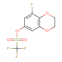 Chemical structure of 8-fluoro-2,3-dihydro-1,4-benzodioxin-6-yl trifluoromethanesulfonate - CSSB20977112453