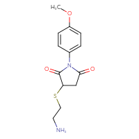 Chemical structure of 3-[(2-aminoethyl)sulfanyl]-1-(4-methoxyphenyl)pyrrolidine-2,5-dione - CSSB00015184864