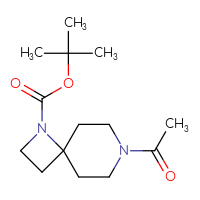 Chemical structure of tert-butyl 7-acetyl-1,7-diazaspiro[3.5]nonane-1-carboxylate - CSSB00113939674