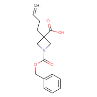 Chemical structure of 1-[(benzyloxy)carbonyl]-3-(but-3-en-1-yl)azetidine-3-carboxylic acid - CSSB00137723122