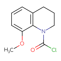 Chemical structure of 8-methoxy-1,2,3,4-tetrahydroquinoline-1-carbonyl chloride - CSSB06377681761