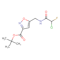 Chemical structure of tert-butyl 5-[(2-chloro-2-fluoroacetamido)methyl]-1,2-oxazole-3-carboxylate - CSSB21332116341
