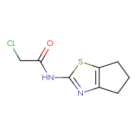 Chemical structure of 2-chloro-N-{4H,5H,6H-cyclopenta[d][1,3]thiazol-2-yl}acetamide - CSSB00000742100