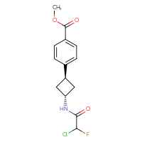 Chemical structure of methyl 4-[(1r,3r)-3-(2-chloro-2-fluoroacetamido)cyclobutyl]benzoate - CSSB21332101520