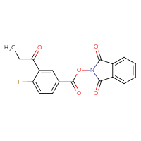 Chemical structure of 1,3-dioxo-2,3-dihydro-1H-isoindol-2-yl 4-fluoro-3-propanoylbenzoate - CSSB06262873628