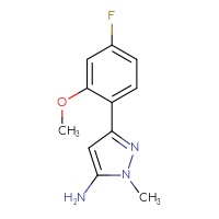 Chemical structure of 3-(4-fluoro-2-methoxyphenyl)-1-methyl-1H-pyrazol-5-amine - CSSB00021408358