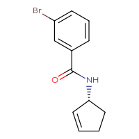 Chemical structure of 3-bromo-N-[(1R)-cyclopent-2-en-1-yl]benzamide - CSSB02496814661