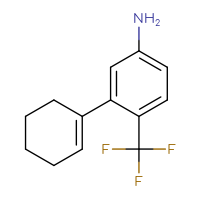Chemical structure of 3-(cyclohex-1-en-1-yl)-4-(trifluoromethyl)aniline - CSSB03452466036