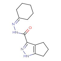 Chemical structure of N'-cyclohexylidene-1H,4H,5H,6H-cyclopenta[c]pyrazole-3-carbohydrazide - CSSB00121702918