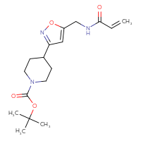 Chemical structure of tert-butyl 4-{5-[(prop-2-enamido)methyl]-1,2-oxazol-3-yl}piperidine-1-carboxylate - CSSB01911839873