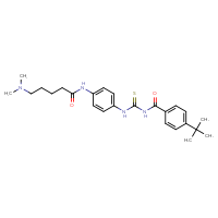 Chemical structure of N-[4-({[(4-tert-butylphenyl)formamido]methanethioyl}amino)phenyl]-5-(dimethylamino)pentanamide - CSSB00020641859