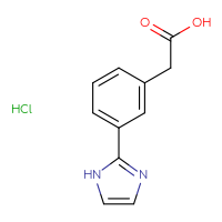 Chemical structure of 2-[3-(1H-imidazol-2-yl)phenyl]acetic acid hydrochloride - CSSB21381576980