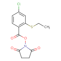 Chemical structure of 2,5-dioxopyrrolidin-1-yl 4-chloro-2-(ethylsulfanyl)benzoate - CSSB20270695919