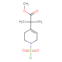 Chemical structure of methyl 2-[1-(chlorosulfonyl)-1,2,3,6-tetrahydropyridin-4-yl]-2-methylpropanoate - CSSB21224771986