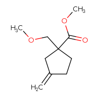 Chemical structure of methyl 1-(methoxymethyl)-3-methylidenecyclopentane-1-carboxylate - CSSB14929380404