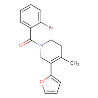 Chemical structure of 1-(2-bromobenzoyl)-5-(furan-2-yl)-4-methyl-1,2,3,6-tetrahydropyridine - CSSB02074079418