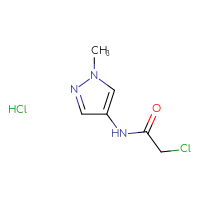 Chemical structure of 2-chloro-N-(1-methyl-1H-pyrazol-4-yl)acetamide hydrochloride - CSSB00161115414