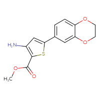 Chemical structure of methyl 3-amino-5-(2,3-dihydro-1,4-benzodioxin-6-yl)thiophene-2-carboxylate - CSSB00045745881