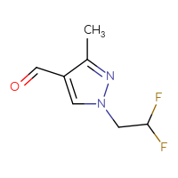 Chemical structure of 1-(2,2-difluoroethyl)-3-methyl-1H-pyrazole-4-carbaldehyde - CSSB00000089970
